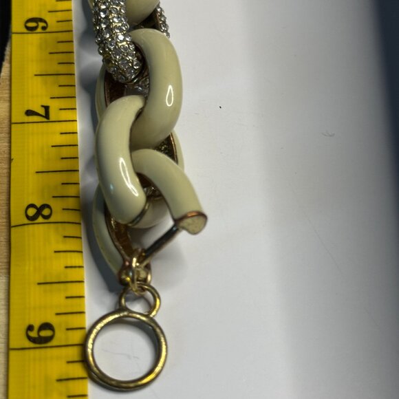 Early 2000s Bold Glam Bracelet | Chunky Gold Link Rhinestone Statement Piece Y2K - Picture 2 of 8